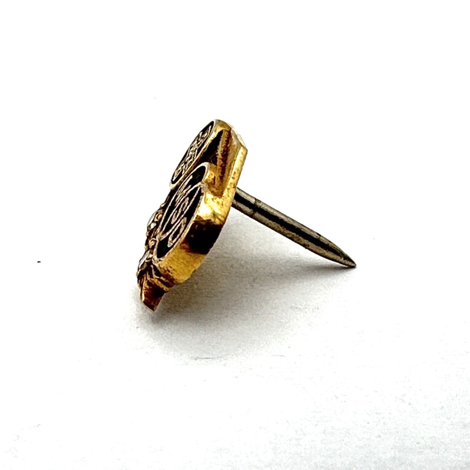 MERCK MSD lapel pin or tie tack – 14K yellow gold w/ 2 diamonds OC Tanner pharma
