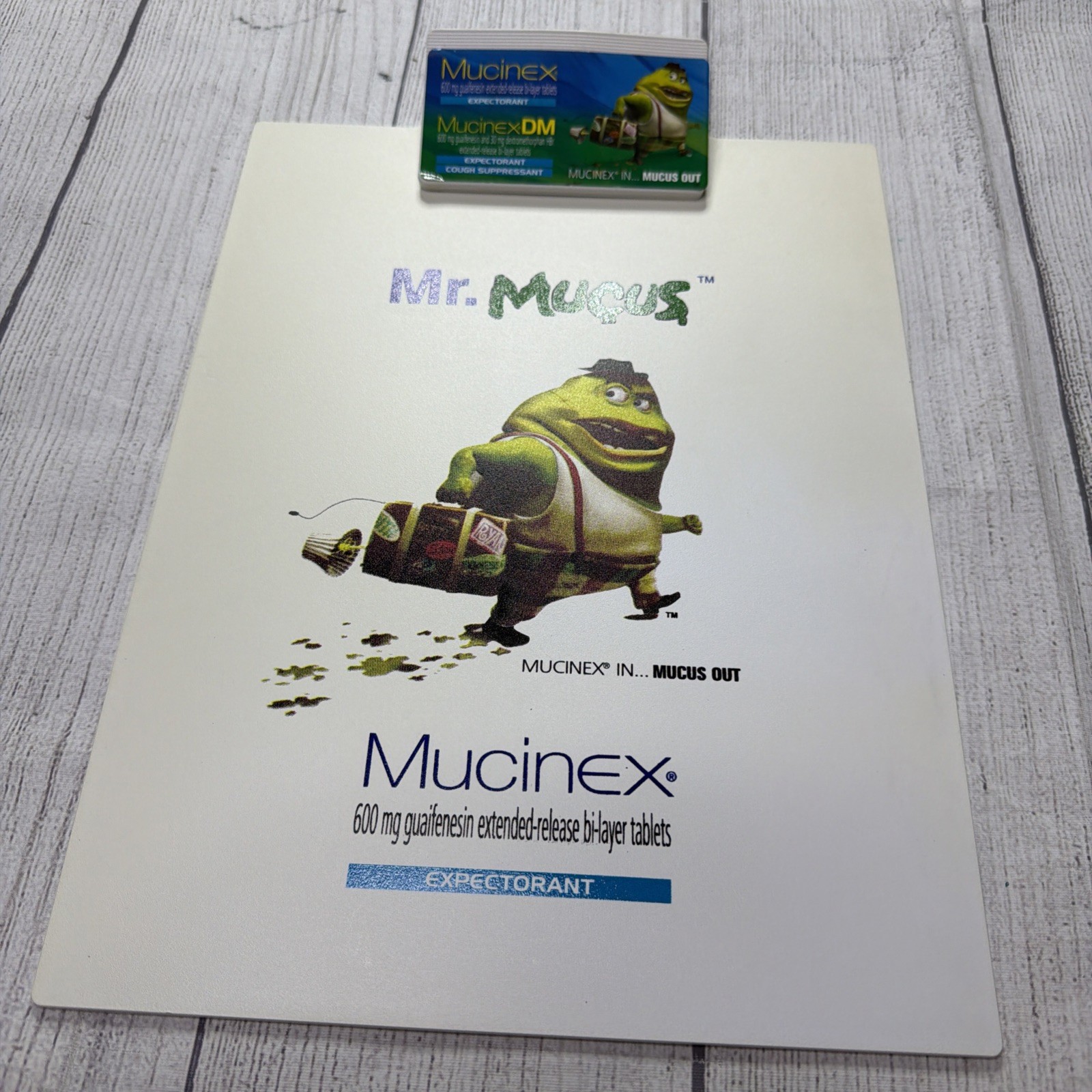 Mucinex Mr. Mucus Promotional Plastic Clipboard Advertising Pharmacy Display