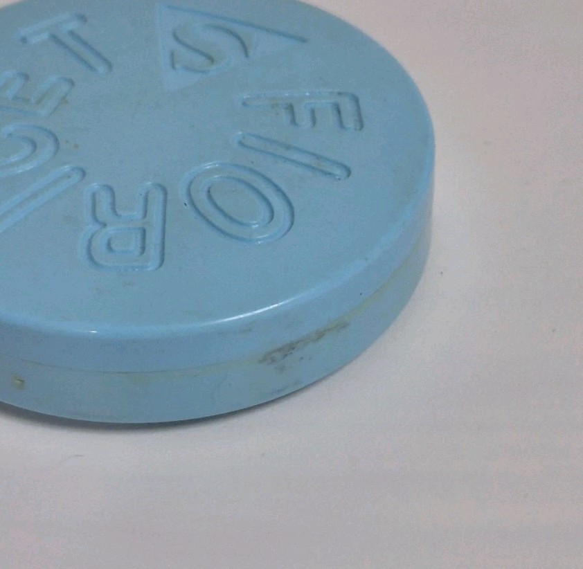 Vintage Fioricet Tablets Pill Box Container Plastic Screw Top Pharmaceutical