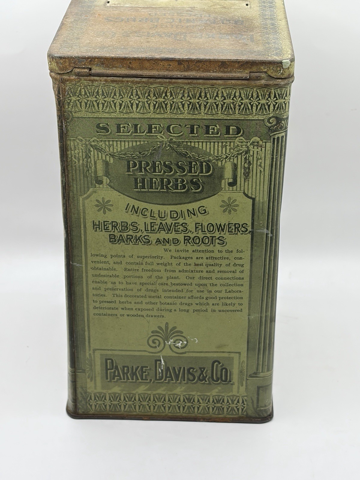 VTG/Antique Park, Davis & Co Choice Botanic Drugs Pressed Pennyroyal