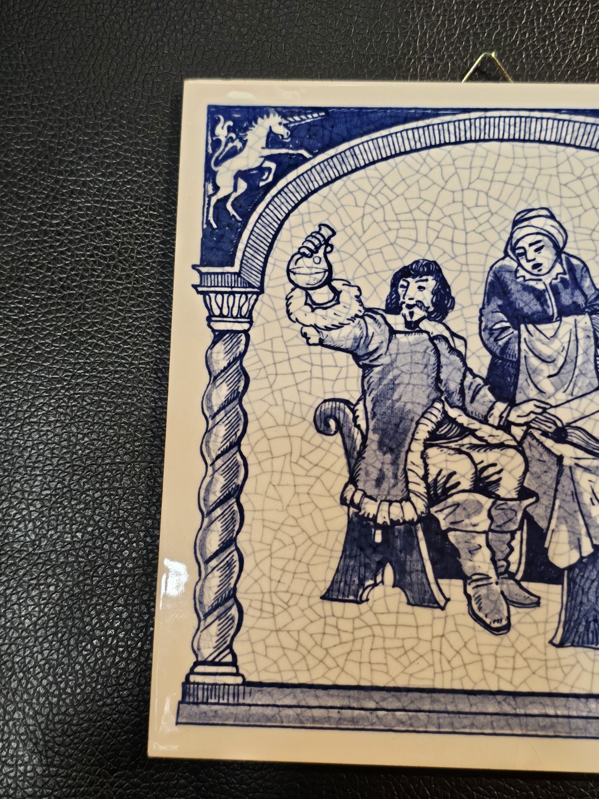 VTG Crown Delfts Handmade Holland The Pharmacist Award Pill Tile