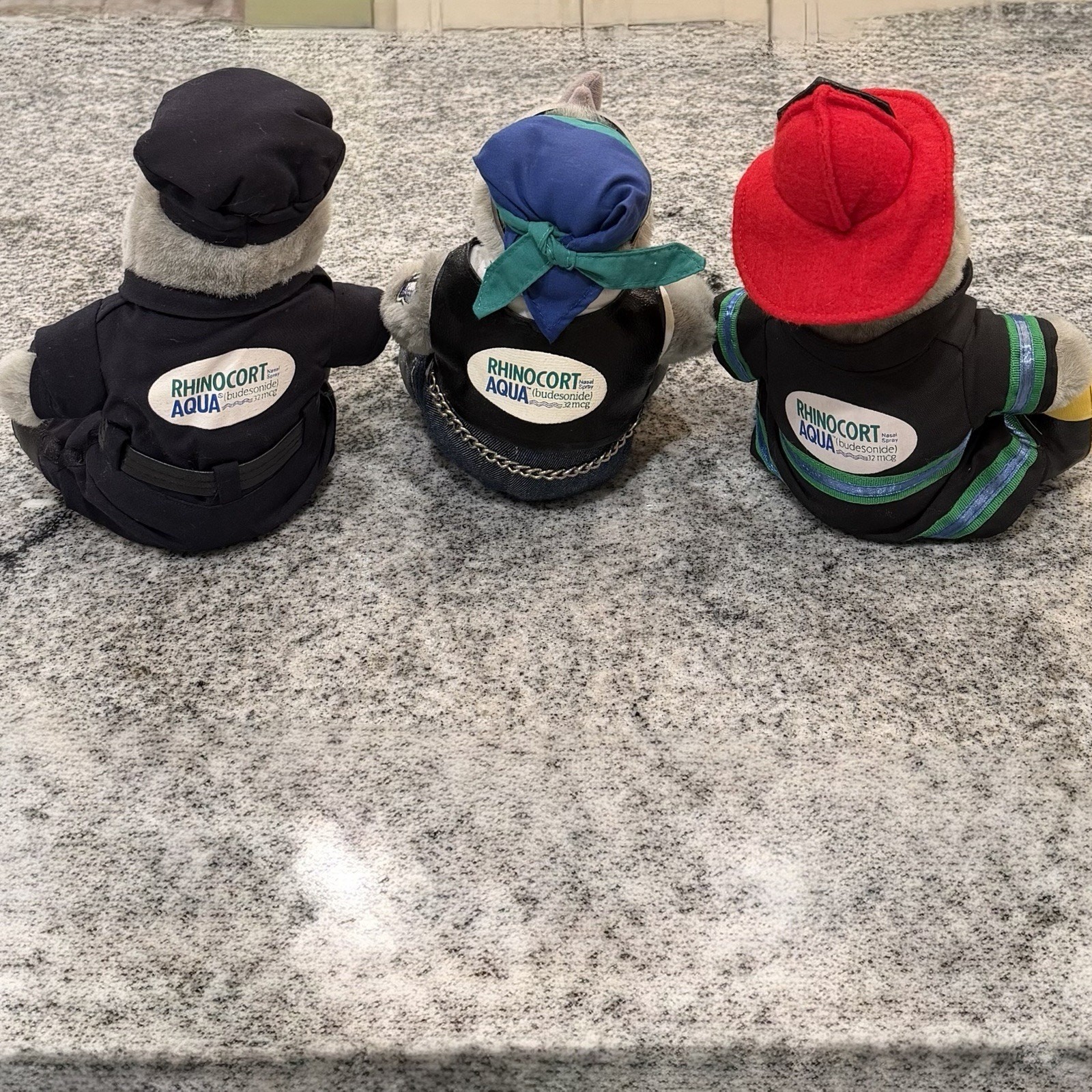 Pharmaceutical Advertisement/Promo LOT-Rhinocort Aqua-Fire Biker Police Plush