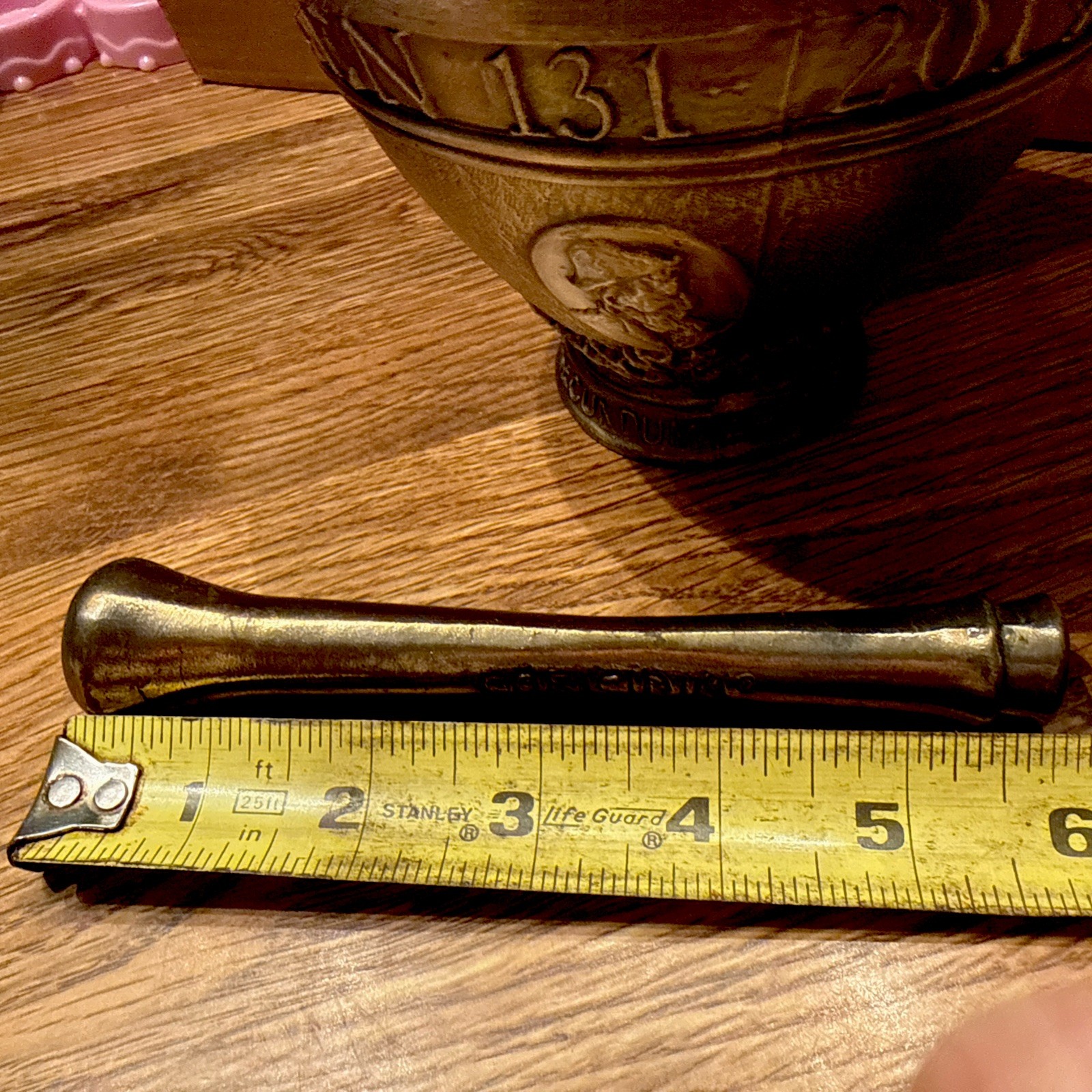 Vintage 1965 Schering ‘Galen’ Ornate Brass Pharmacist Mortar & Coricidin Pestle