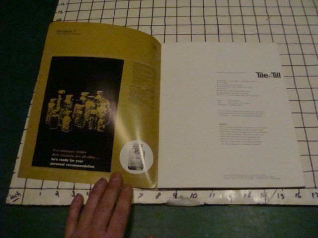 Vintage Original: TILE & TILL #1 vol 52 — march 1966 — eli lilly mag – spotty