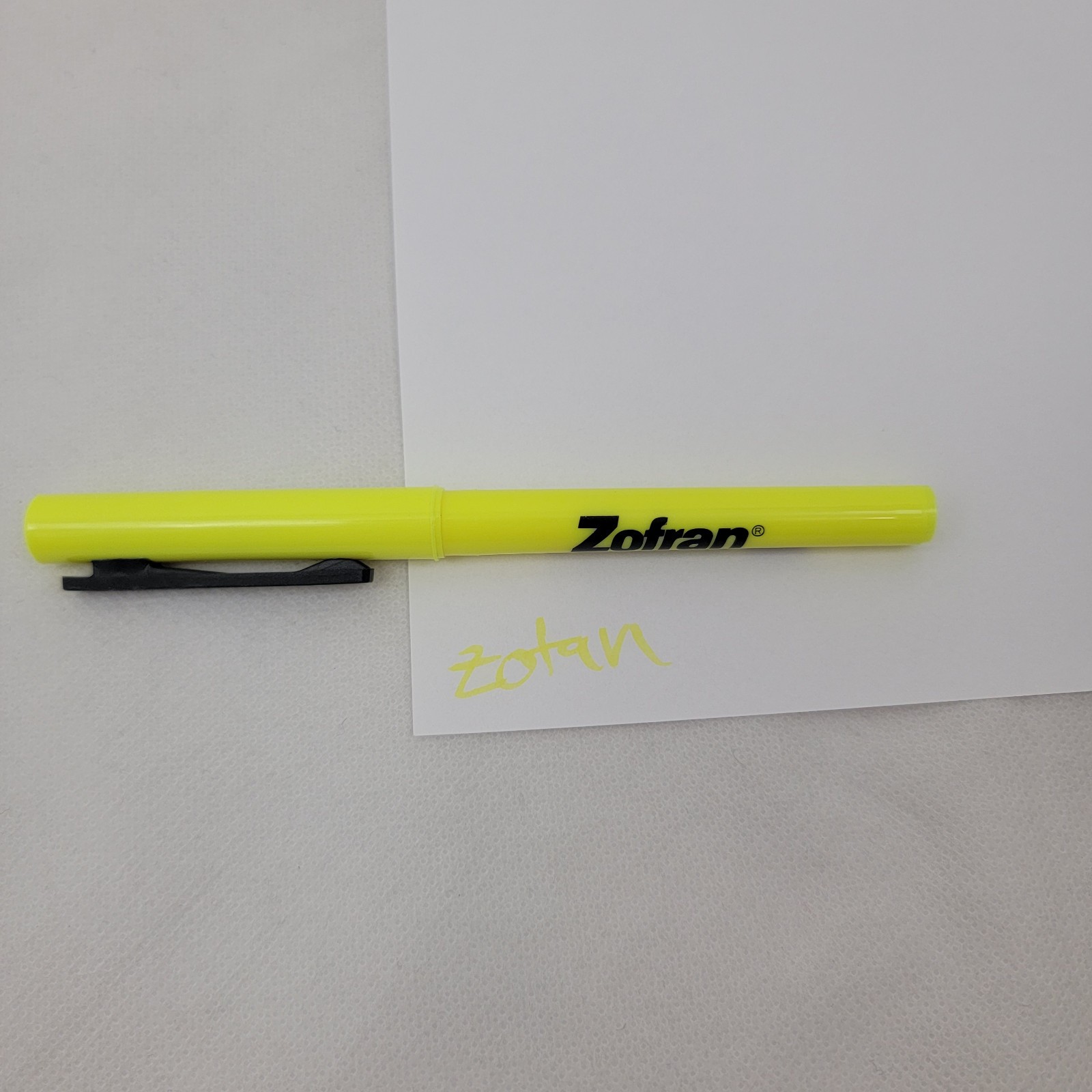 ZOFRAN Pharmaceutical Drug Rep Pen Marker BIC Brite Liner Yellow