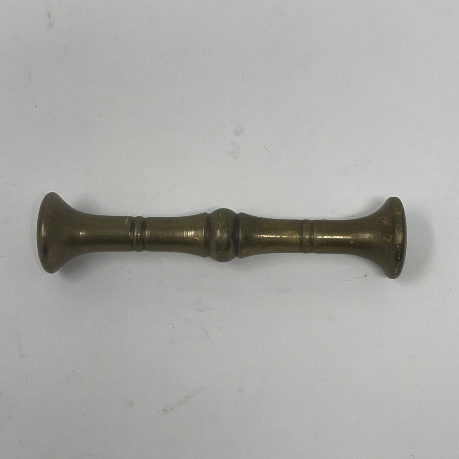 VTG SMALL BRASS MORTAR AND PESTLE WITH HANDLES