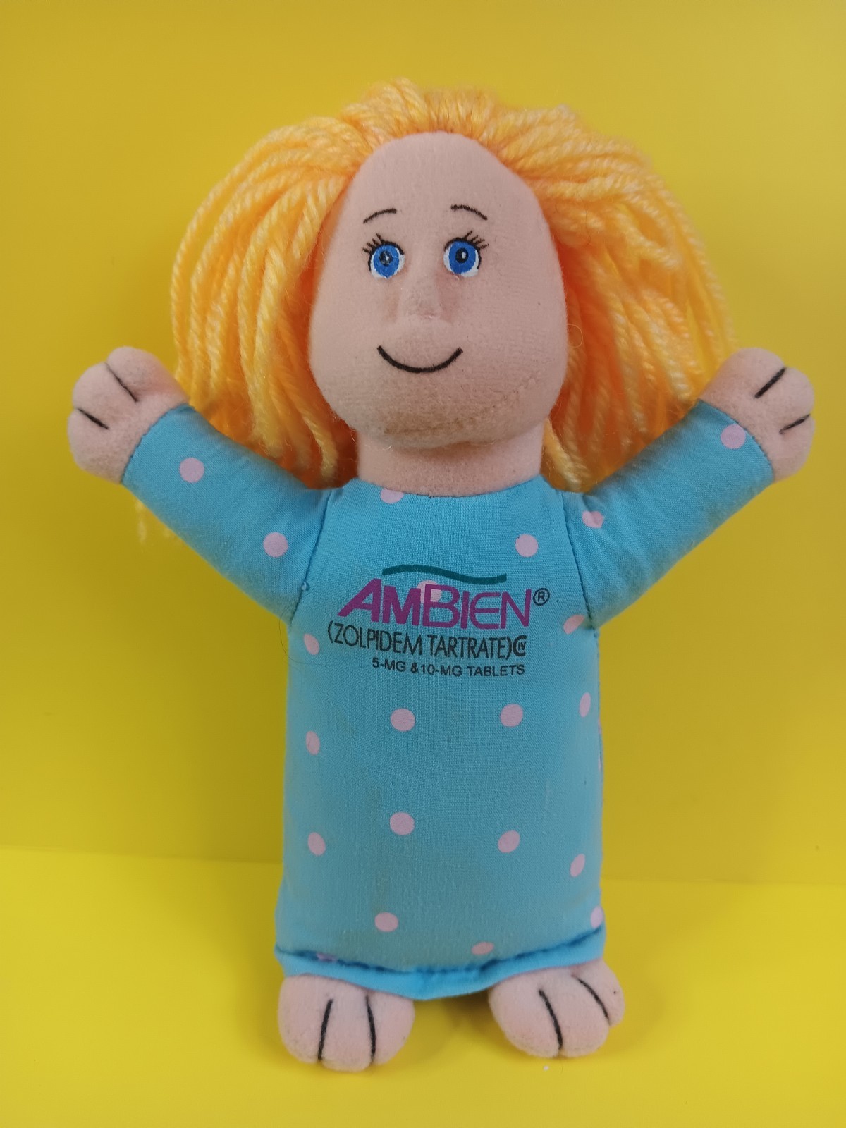 AMBIEN SLEEPY GIRL DRUG REP PROMO DOLL Plush Beanbag