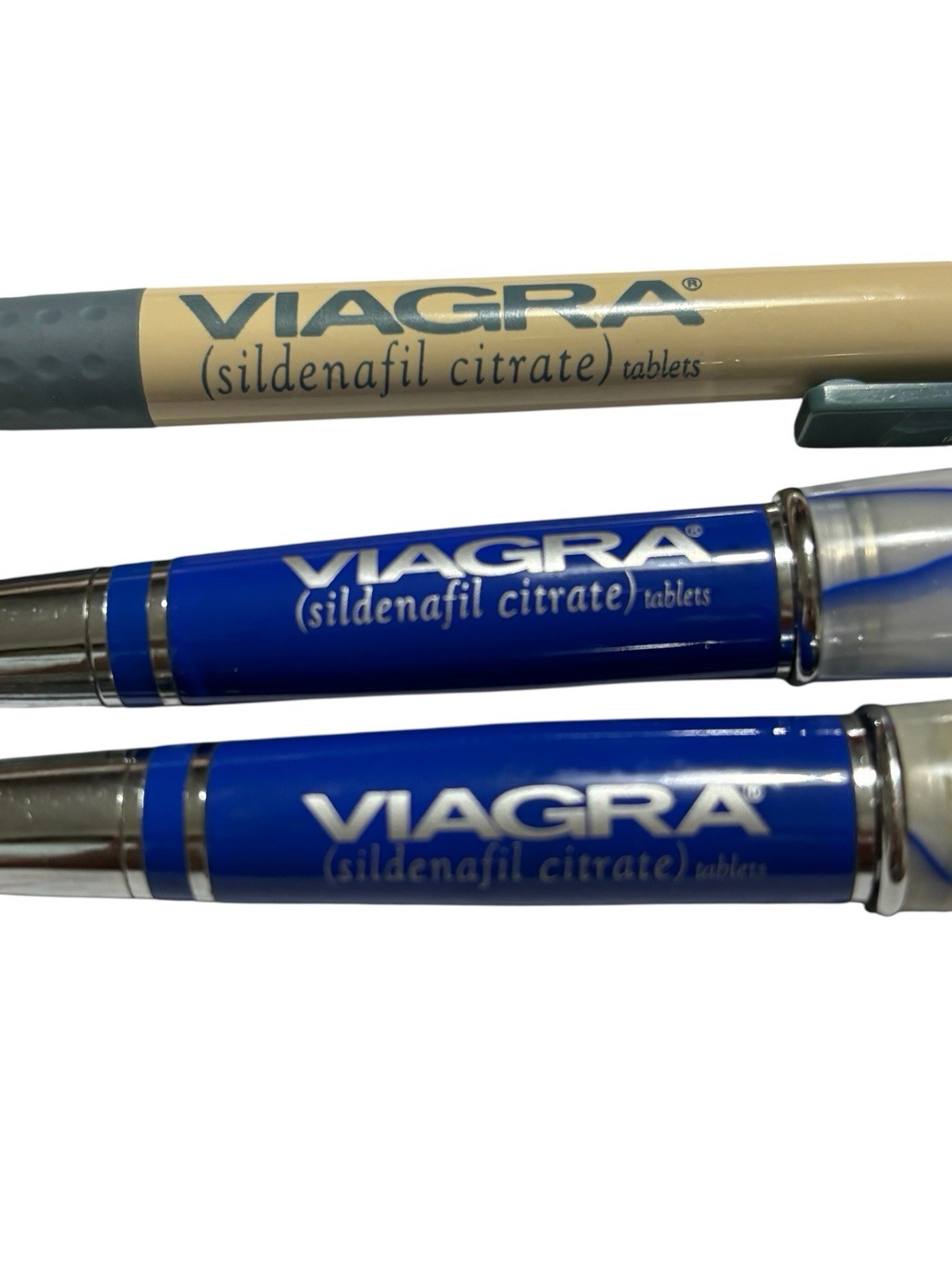 VTG Viagra Promo Ballpoint Pens Lot Of 3 Pharmaceutical Rep Advertising 2 Work