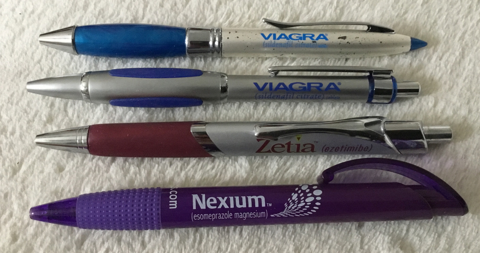 VTG Lot 4 Drug Rep Pharmaceutical Pens Viagra,Nexium, Zetia