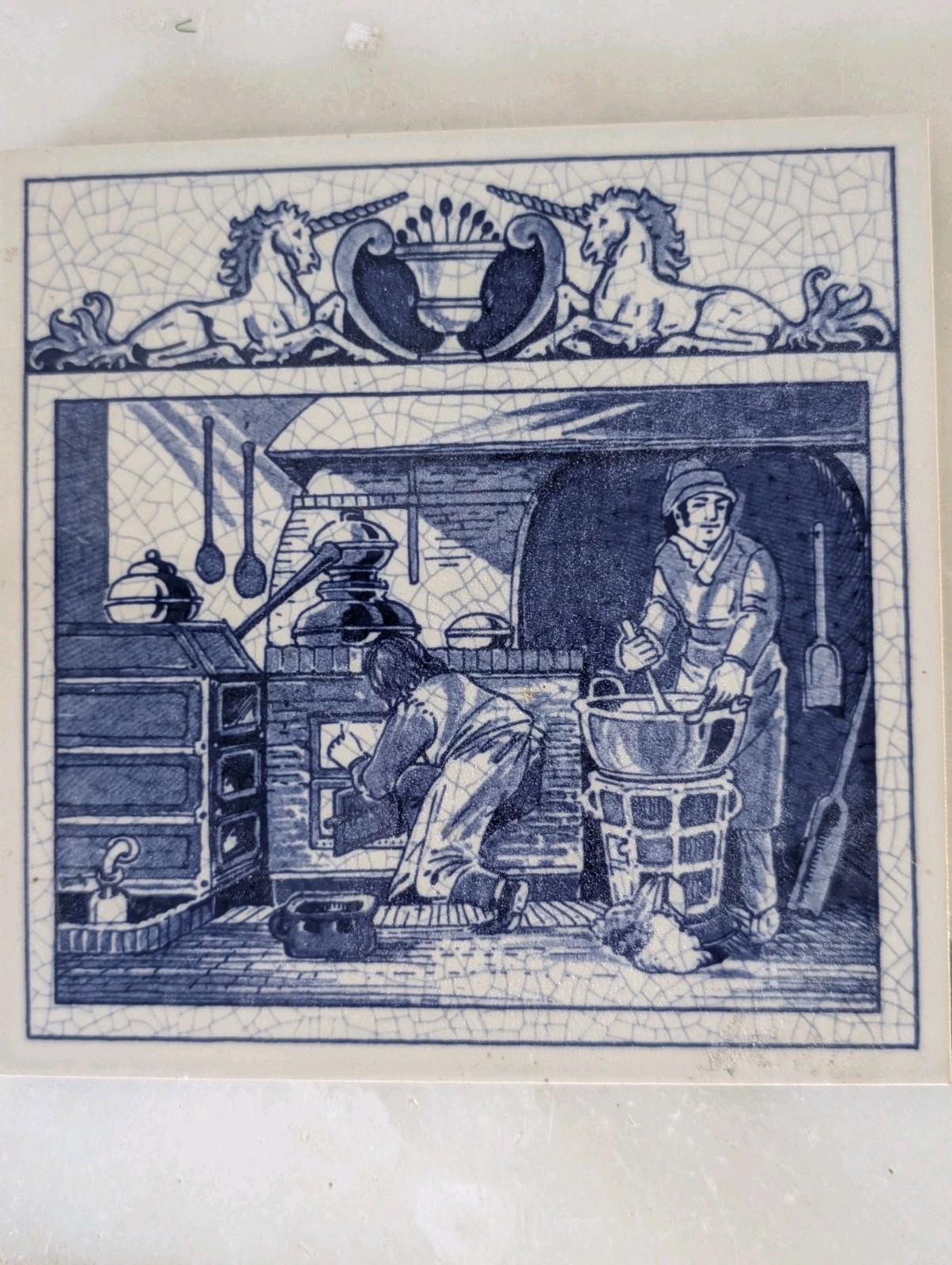 BURROUGHS WELLCOME Pharmacy English Pill Tile The Pharmacist’s Laboratory DELFT