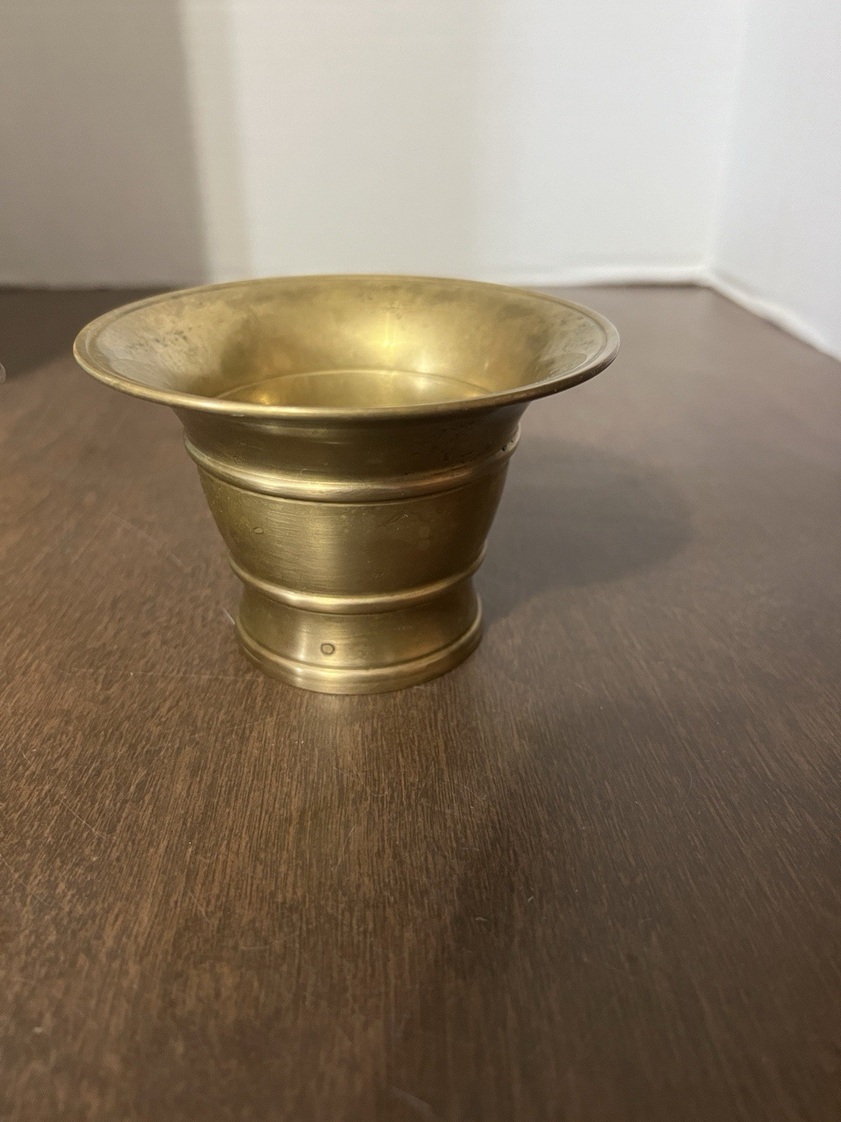 Small Vintage brass mortar base Only Roughly 3″ Tall