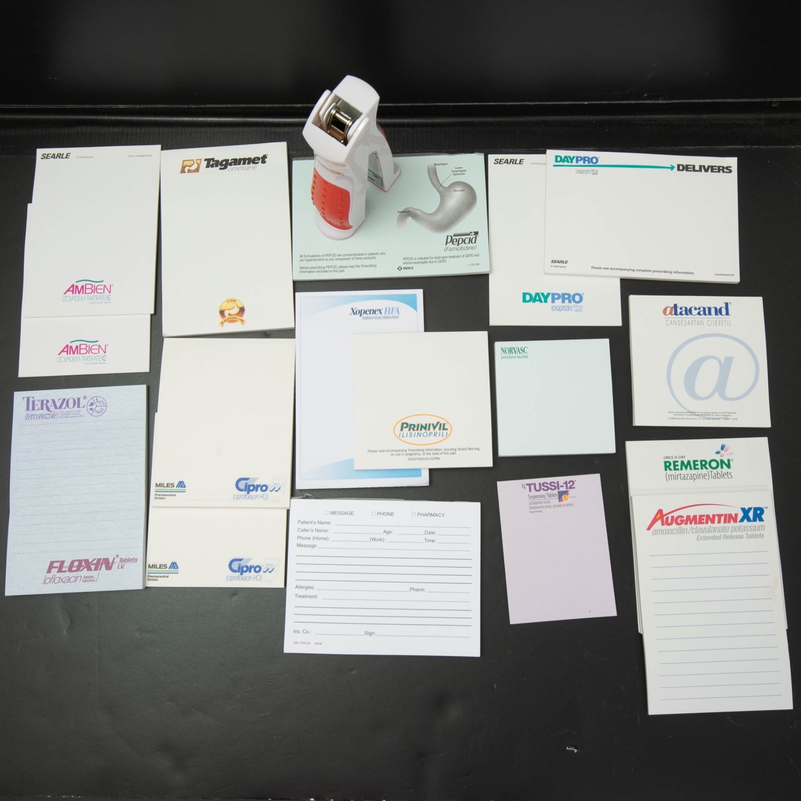 Drug Rep Pharmaceutical Partial Sticky Notes Stapler Pharma Note Pad Lot Vtg