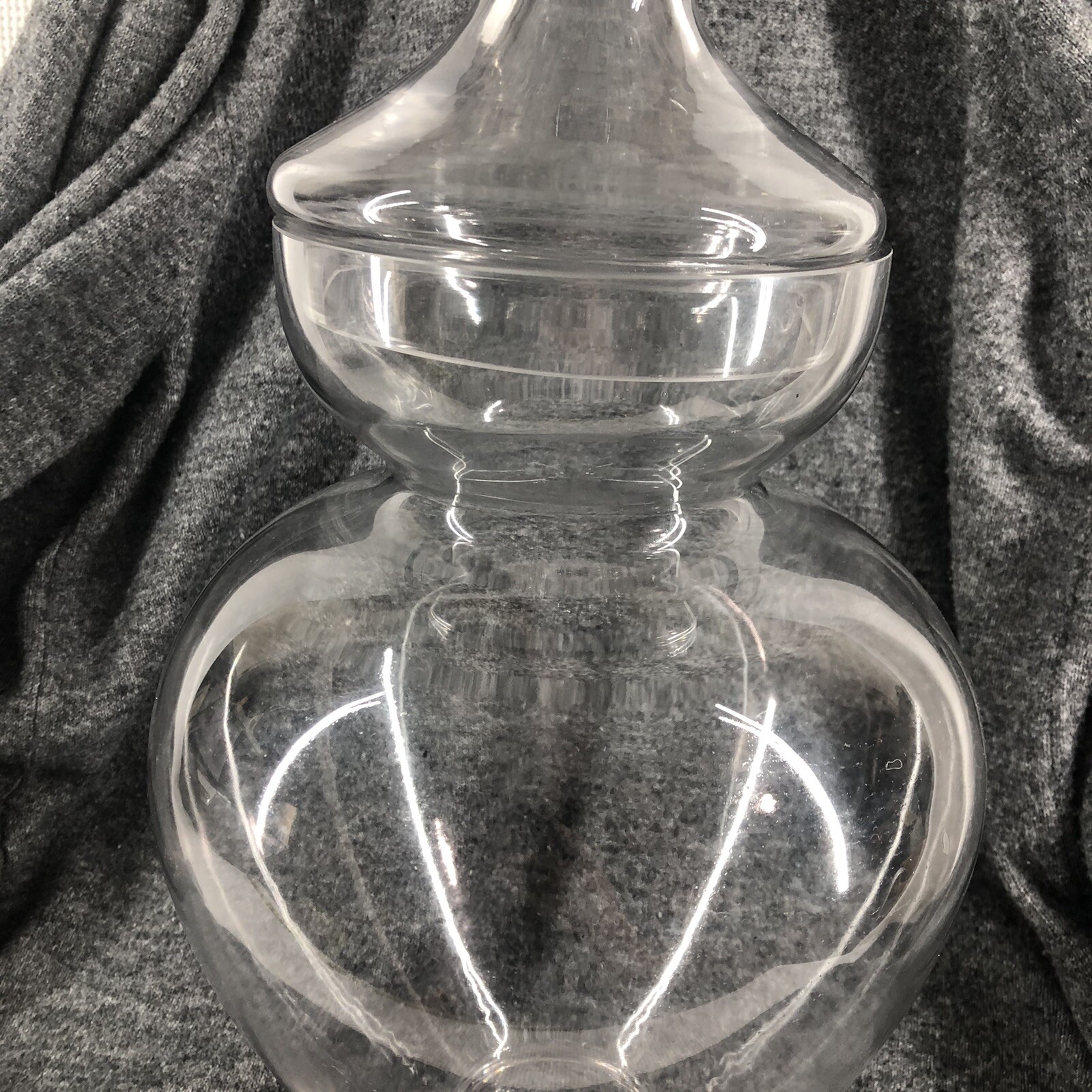 HUGE Vintage Ribbed & Footed Glass Chemist Carboy / Apothecary Display Jar