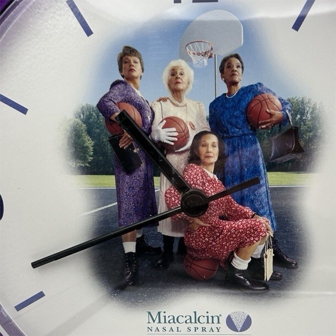 Vintage Pharmaceutical Rep Advertising Miacalcin Wall Clock 10”