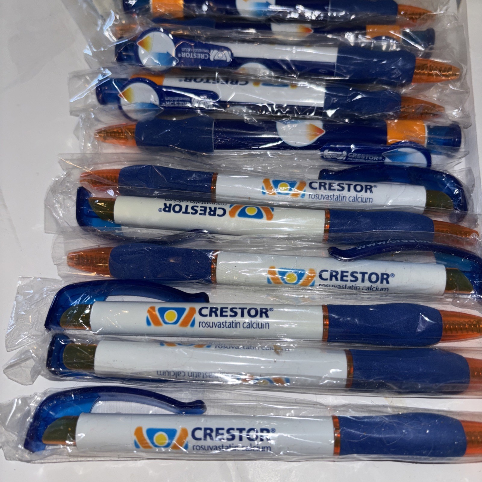 Pharmaceutical Drug Rep Promo Items Crestor 10 Pens, Bandages And Note Pad