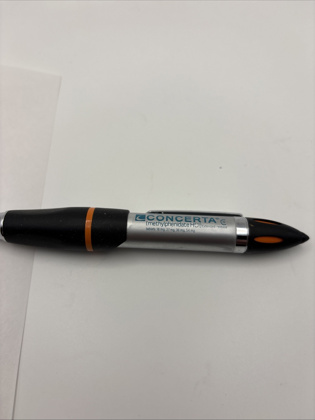 Concerta Pen Clic Pharmaceutical Rep Drug Promo Advertising Red Ink Metal