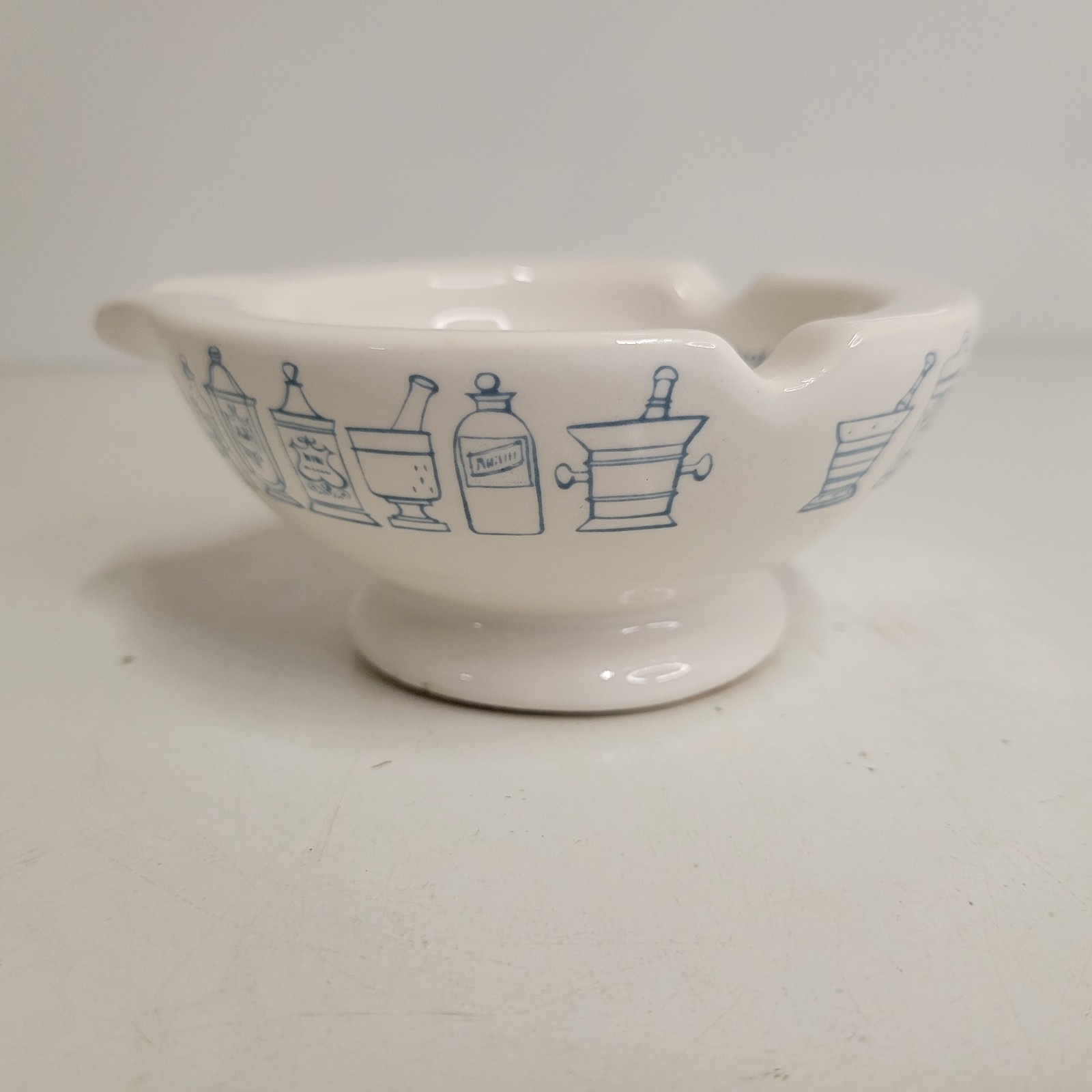 VTG Merck Sharp & Dohme Porcelain Pharmacy Mortar & Pestle Ashtray MSD C. Lamb