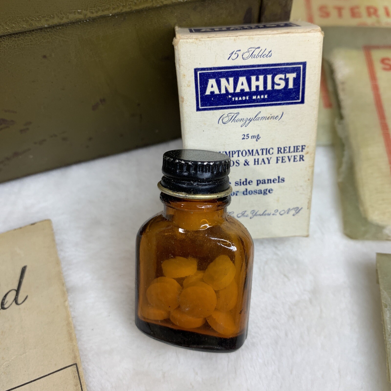 Vintage Medical First Aid Box Kit Green Metal Anahist Acme Johnson Mercurochrome