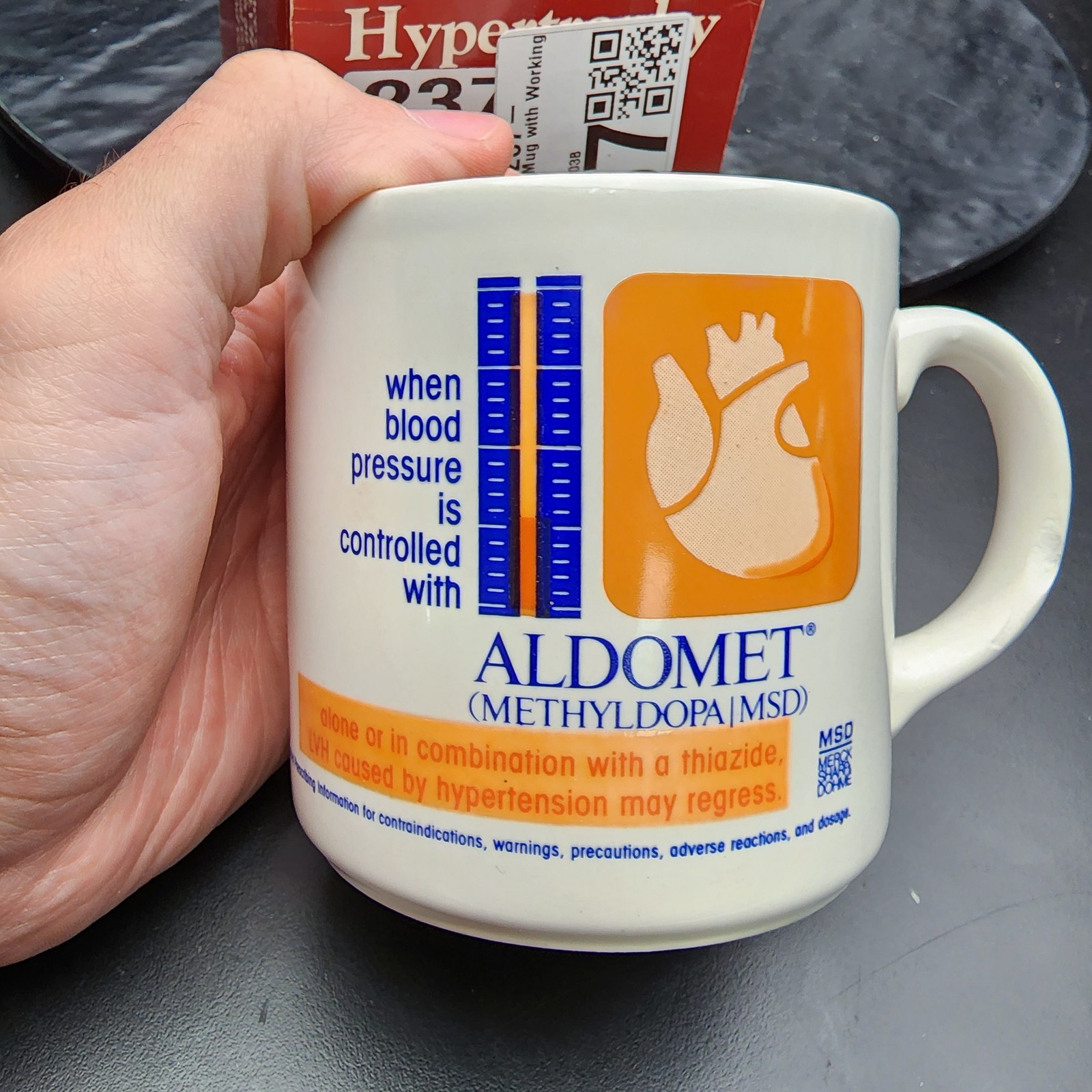 Aldomet Coffee Mug Grindley England Pharma Drug Rep Advertising Doctor Cup