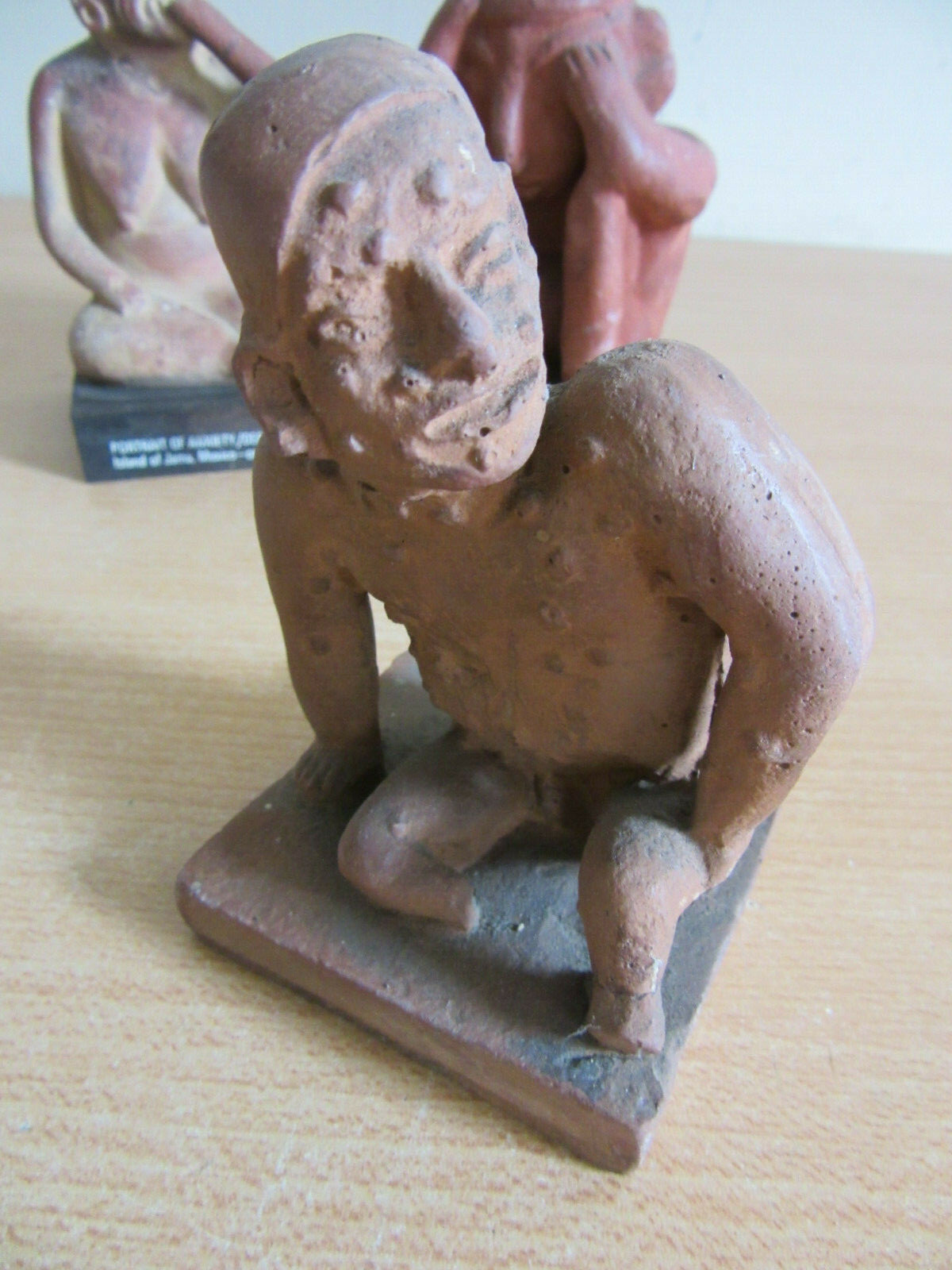 4 Vintage Mexican Terracota Figures Anxiety / Depression – Adv. for Etrafon