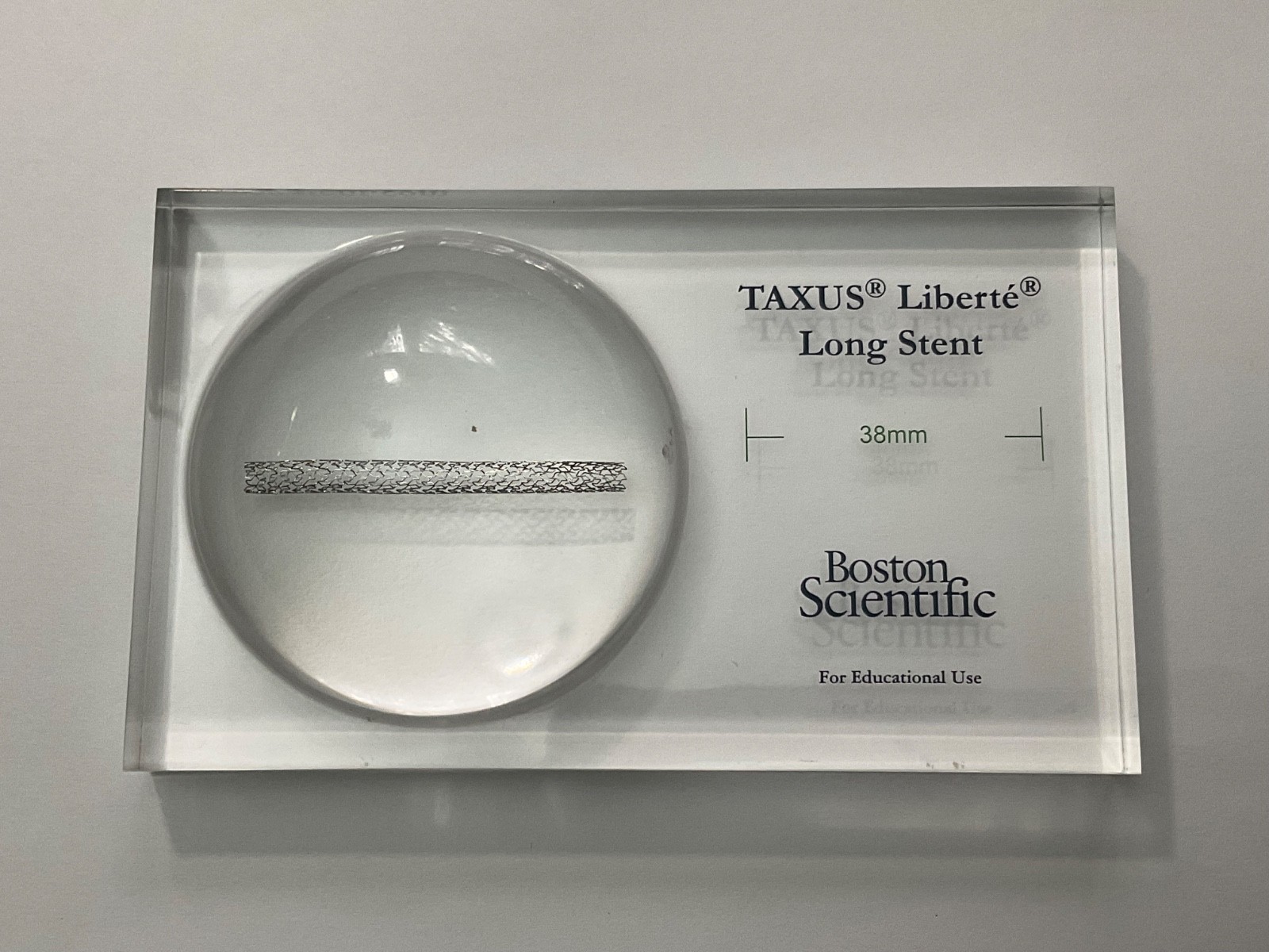 Boston Scientific Lucite Display Educational Use Rare Desk Paperweight💥