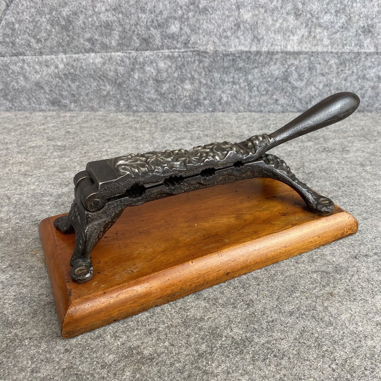 Apothecary Medical Cork Press Mounted on Wood Plinth Antique