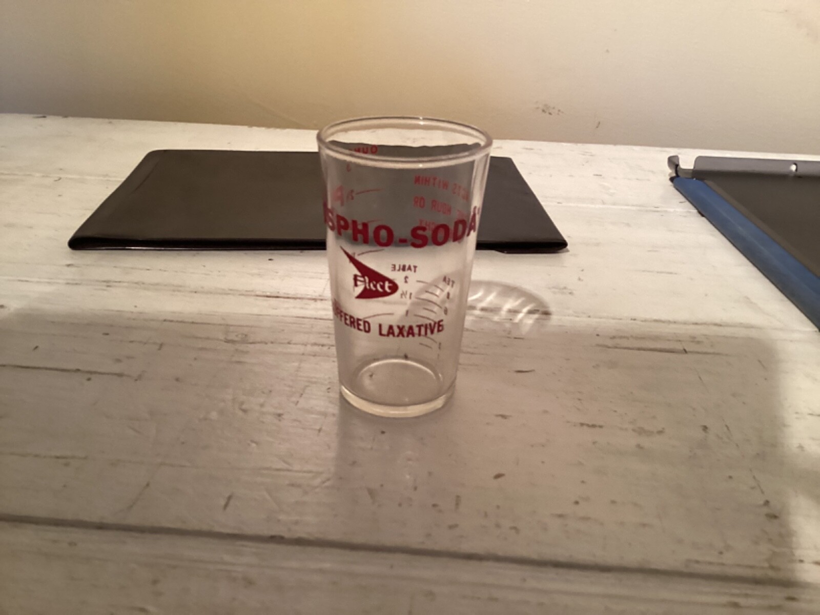 Vintage Phospho-soda Buffered Laxative 3.5″ Advertising Measuring Glass