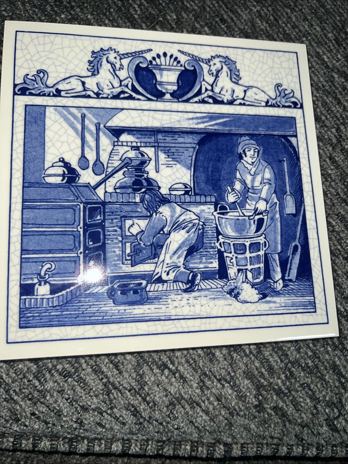 BURROUGHS WELLCOME Pharmacy English Pill Tile Pharmacist’s Laboratory DELFT(E7)