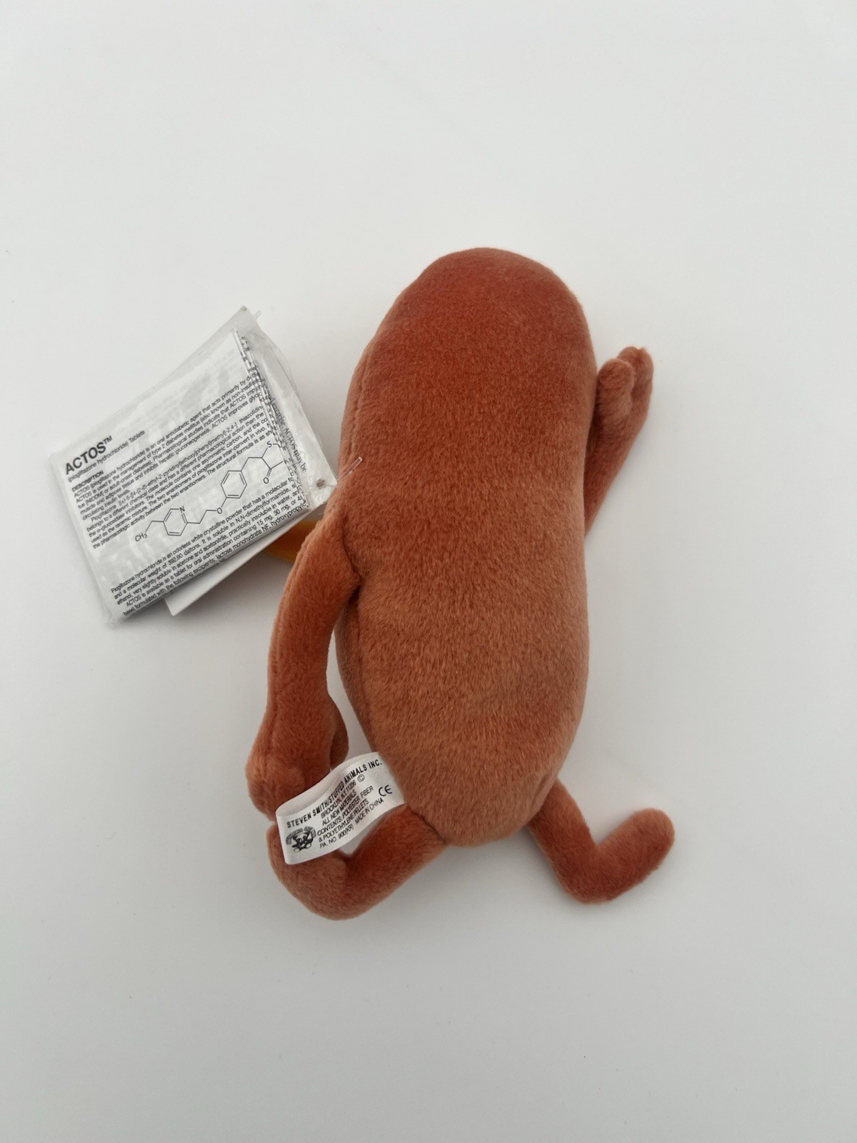 Kidney Actos Pioglitazone Plush Beanie Medical Advertising Promo Diabetes 7 inch