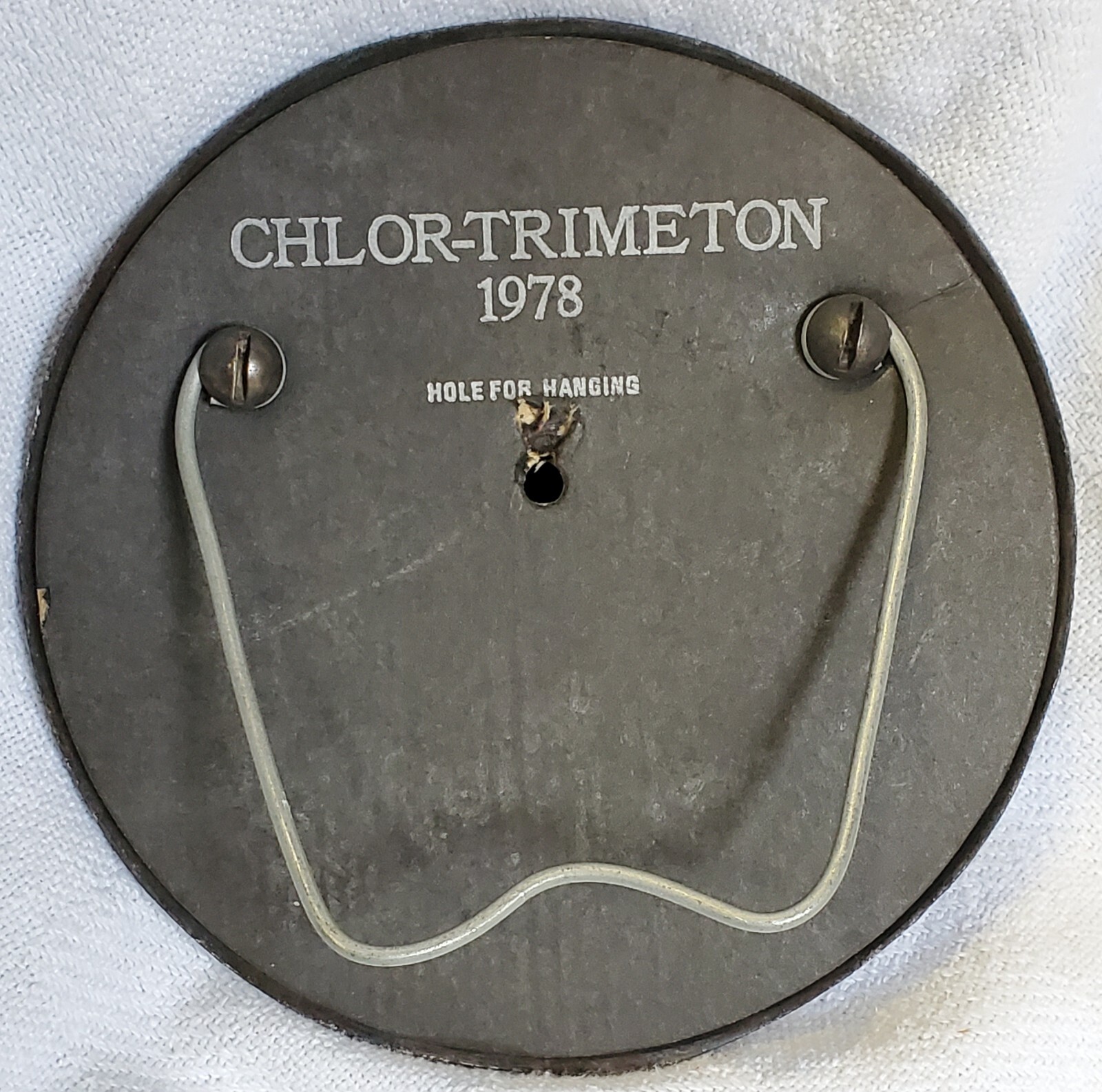 1978 Mortar & Pestle Chlor-Trimenton Pharmacy Wall Hanging Pharmaceutical Rep Ad