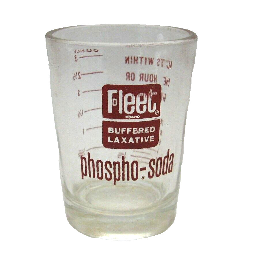 Vintage Fleet Buffered Laxative Phospho Soda Pharma Measuring Cup Shot Glass