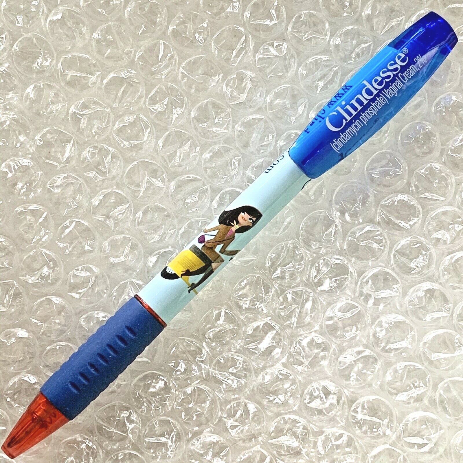 New Clindesse Pharmaceutical Plastic Drug Rep Pen~Girl on Scooter~*VERY RARE*
