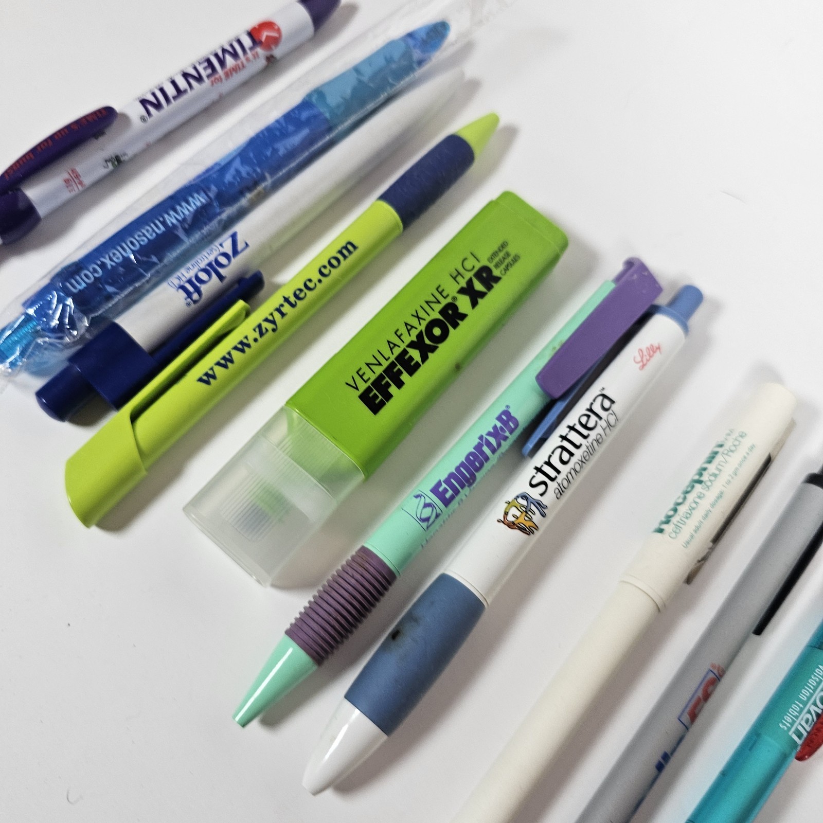 Lot Plastic Pharmaceutical Drug Rep Pens Medical Collectibles