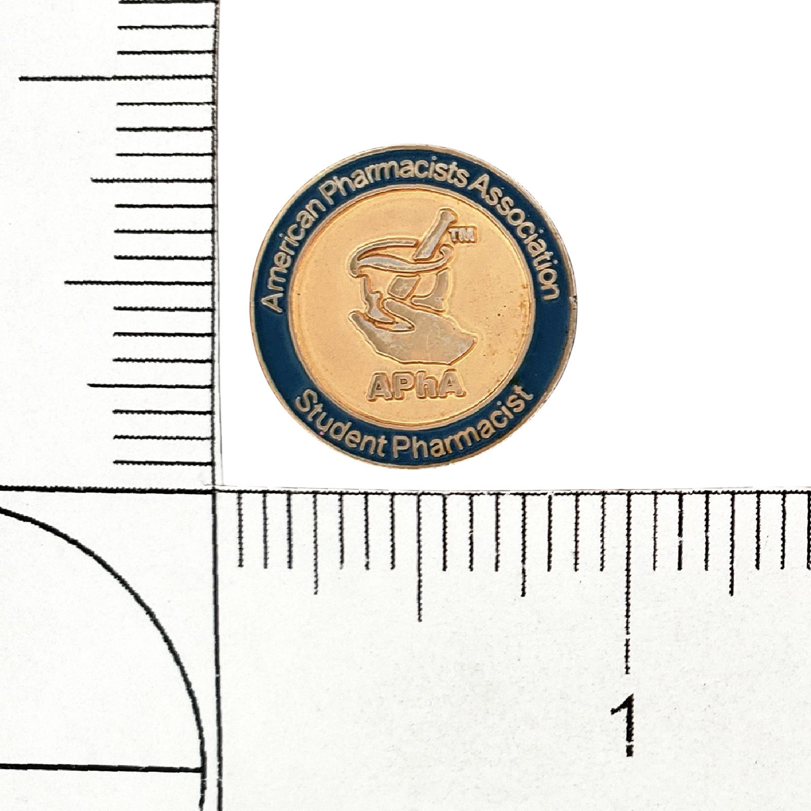 Vintage American Pharmacists Association APhA Student Pharmacist Lapel Pin Gold