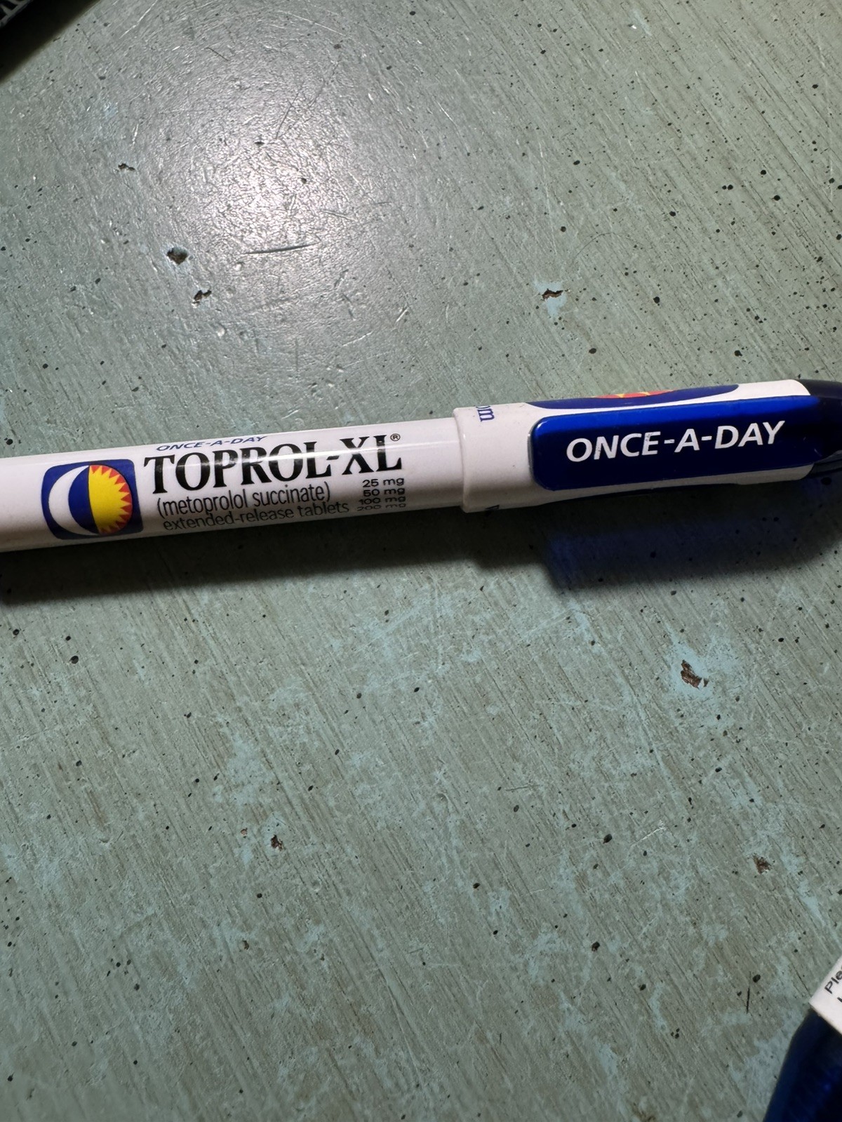 TOPROL-XR PENS: Blue & White, Plastic, Pharmaceutical Promo NEW Lot of 4