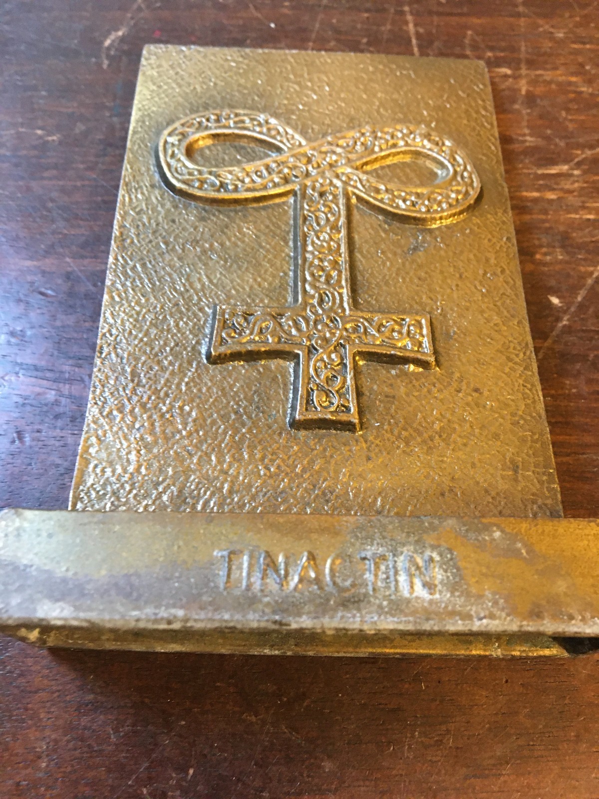1979 Vintage Brass Pharmacy Stand, Paperweight, Tinactin, Secundum Artem