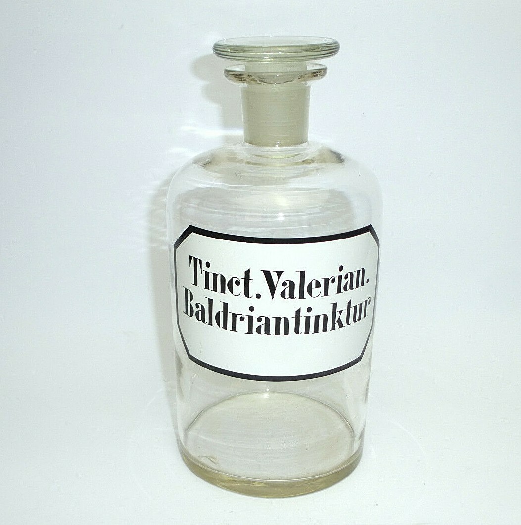 Large Apothecary Bottle Valerian Tincture 19th Century Apothecary B-222