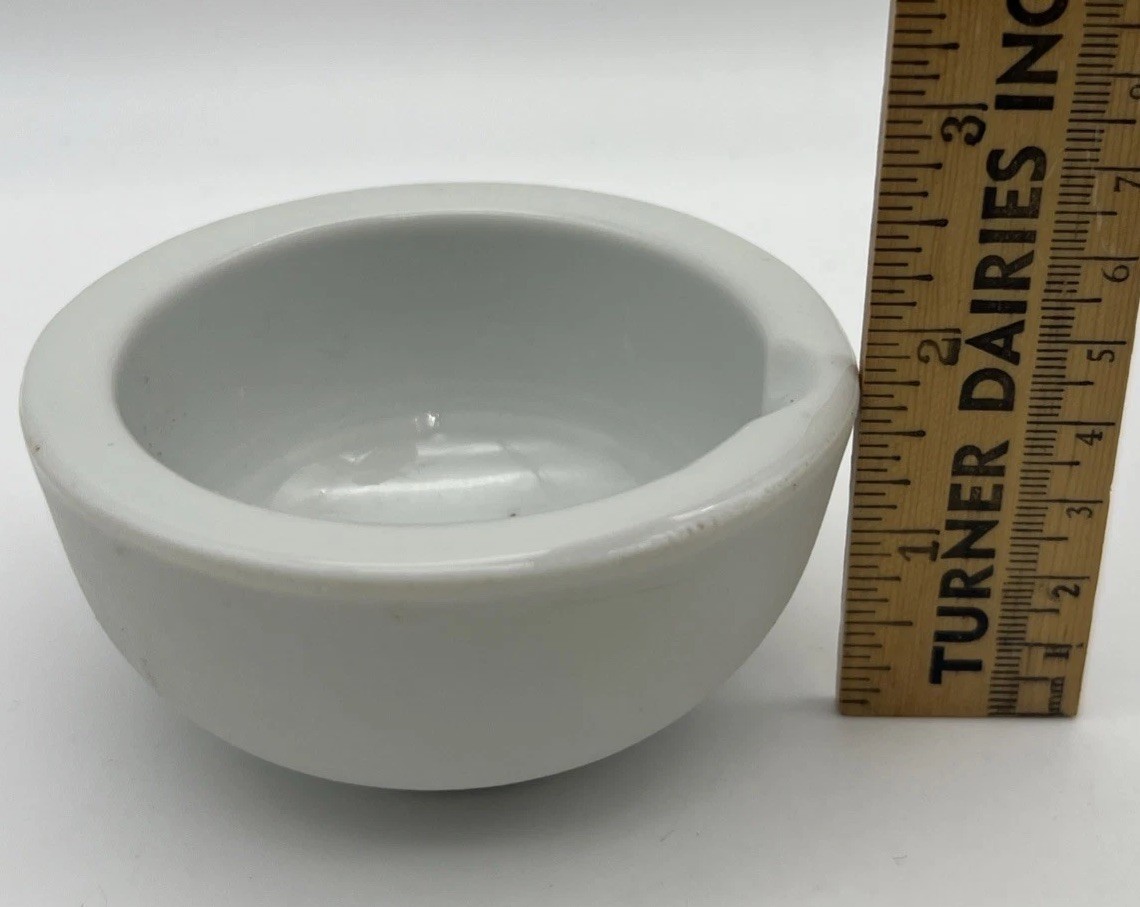 Vintage Porcelain Mortar and Pestle White