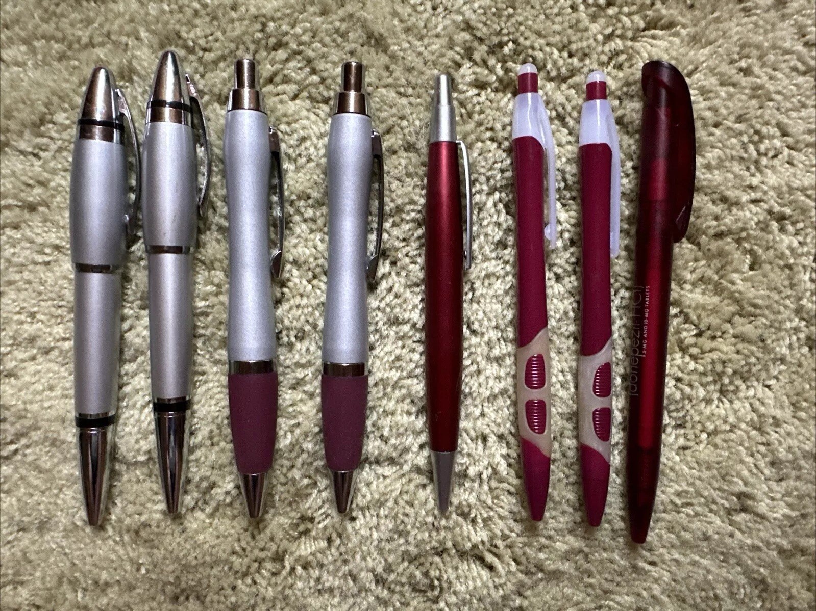 Aricept Drug Rep Pharmaceutical Promo Advertising 5 Metal & 3 Plastic Pens