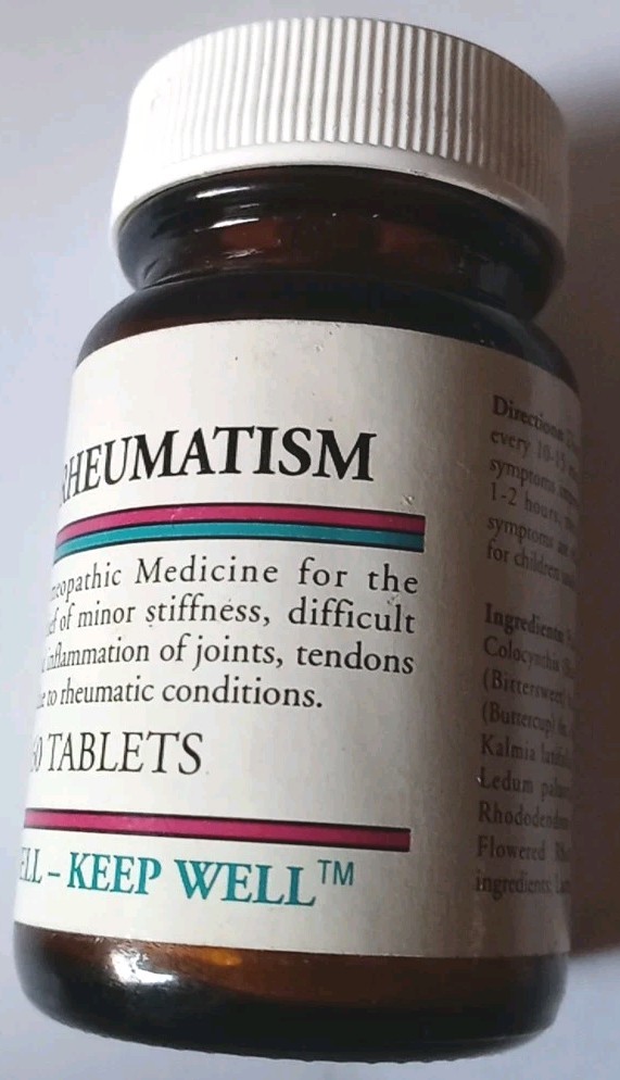 Vintage Expired Natures Sunshine Rheumatism Supplement – Unopened Retro Glass