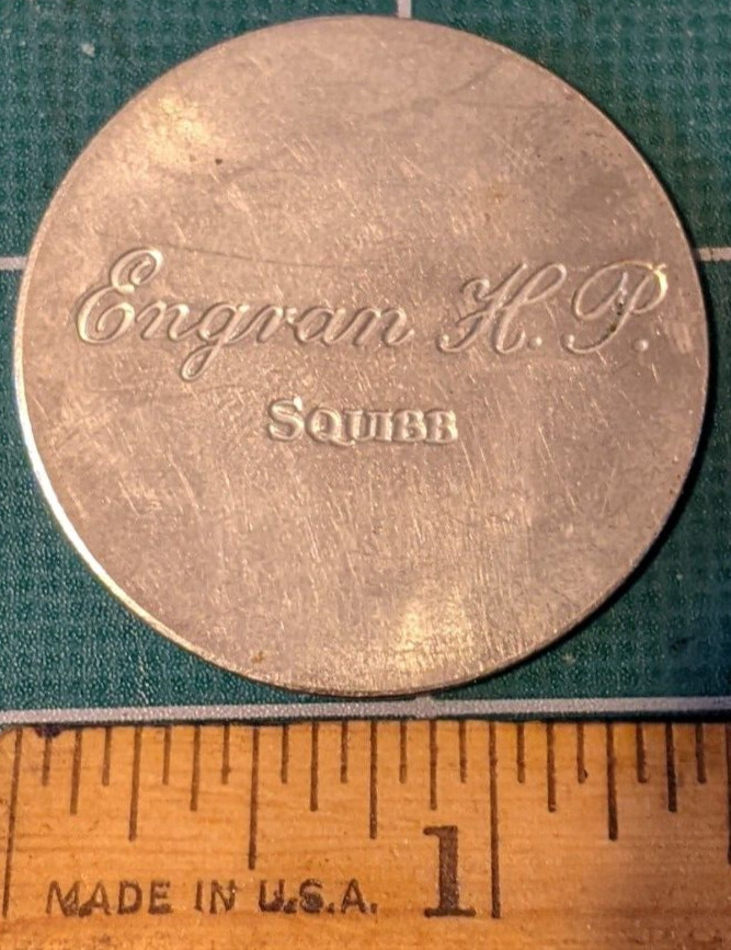 VINTAGE SQUIBB Pharmaceutical Gestational Calendar Obstetrician Gift silver coin