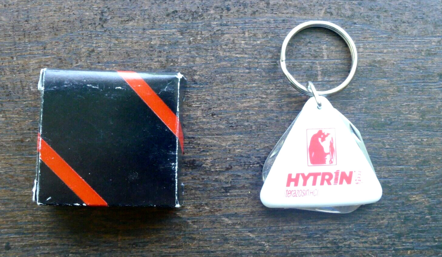 HYTRIN TERAZOXIN KEYCHAIN LETTER OPENER KNIFE Triangular NEW NOS Orig Box SALE