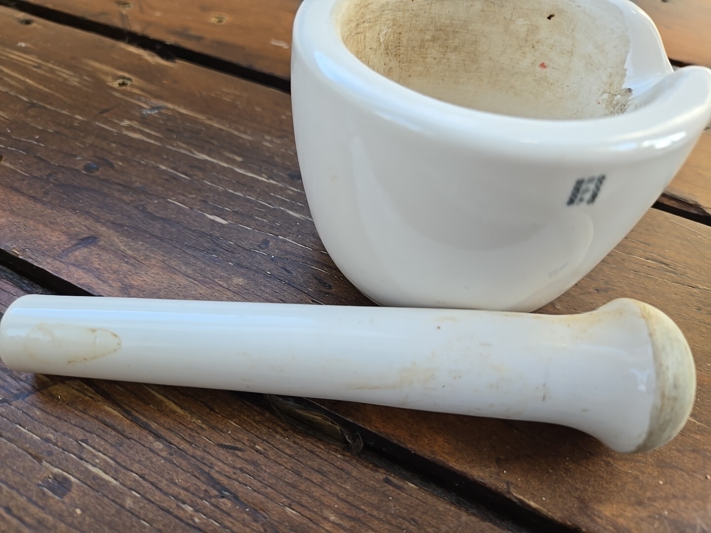 VINTAGE COORS USA POTTERY MORTAR AND PESTLE SET School Chemistry Lab