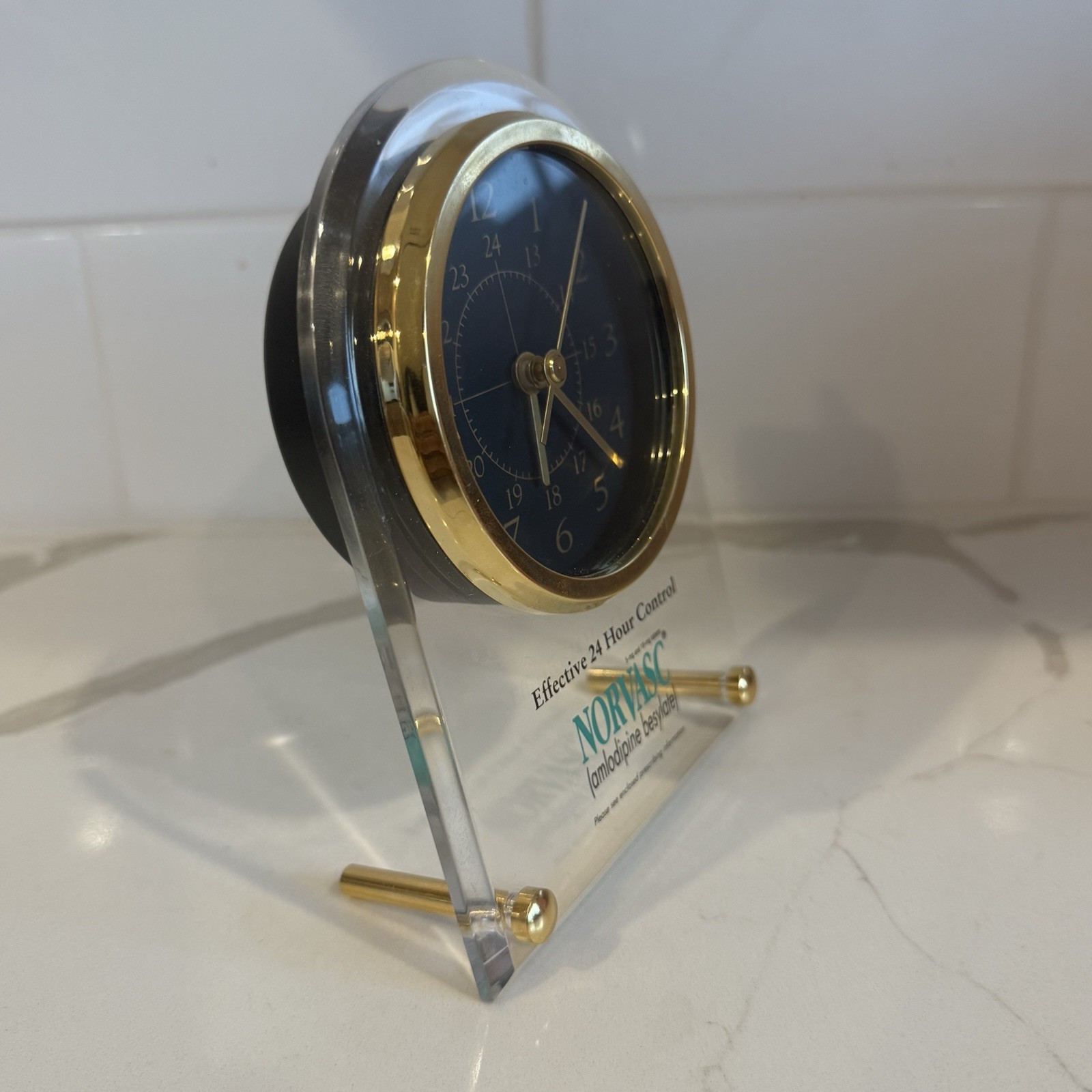 NORVASC Promotional Desk Clock Pharmaceutical Drug Medicine Pfizer Tested Works