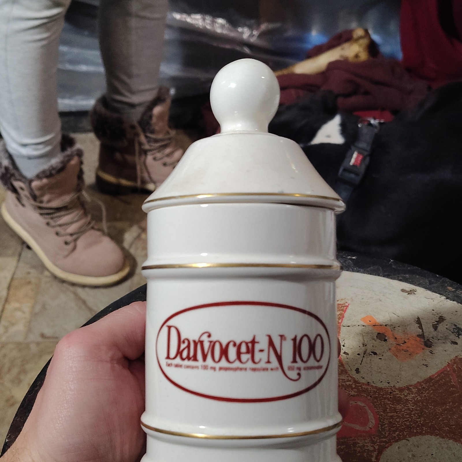 Lofisa Darvocet-N 100 Ceramic Apothecary Jar Handmade in Mexico