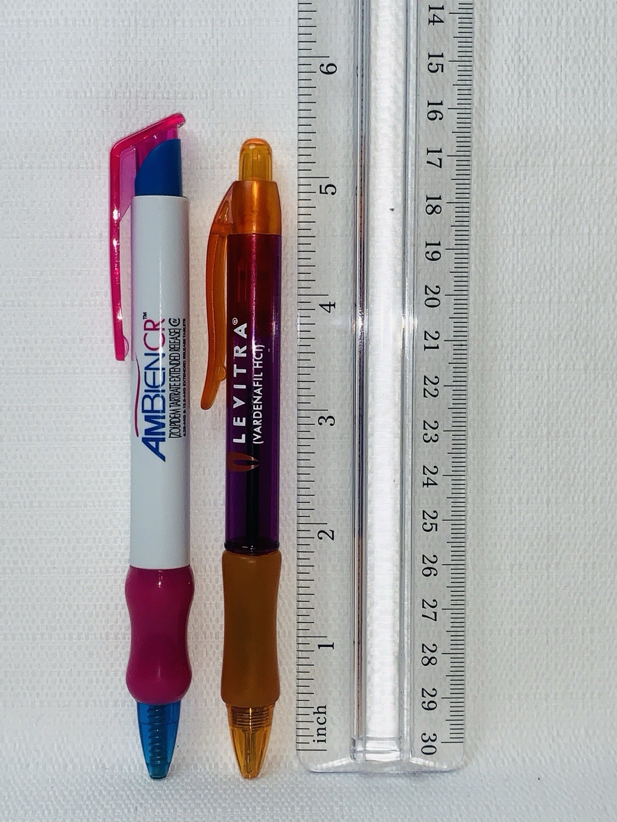 RARE Drug Rep Pen Lot Ambien CR & Levitra Pharmaceutical Promo Collectibles 2pcs