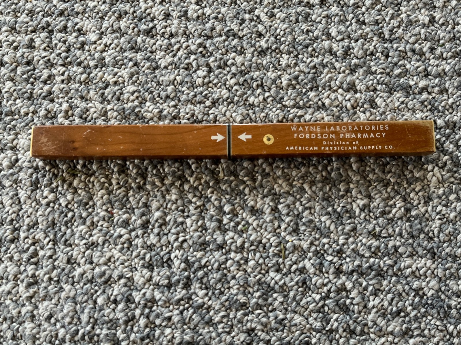 vintage 1940’s Wayne Laboratories Fordson Pharmacy stainless knife in wood box