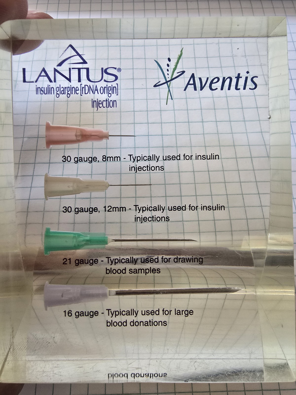 Vtg Lantus Insulin Drug Rep Pharmaceutical Promo Diabetes Aventis Resin