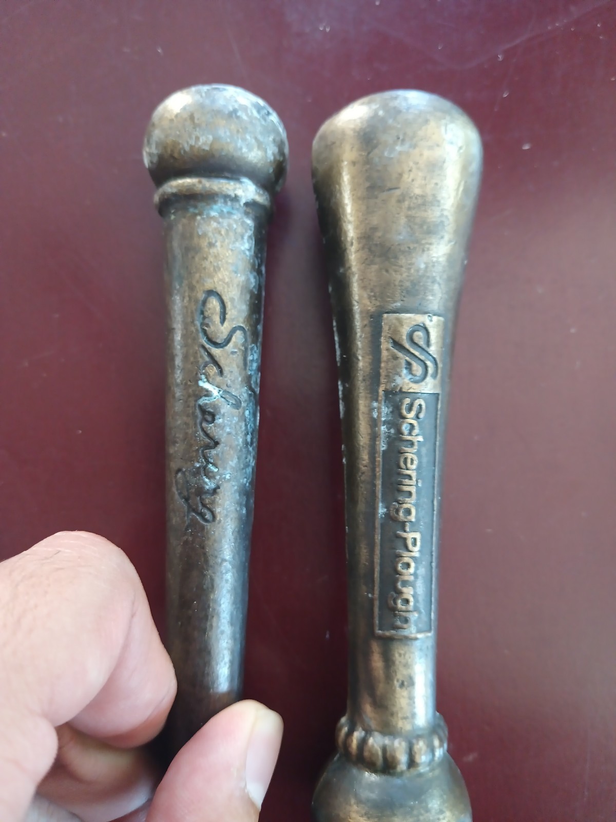 Vintage Solid Brass Schering Pestle Lot X2