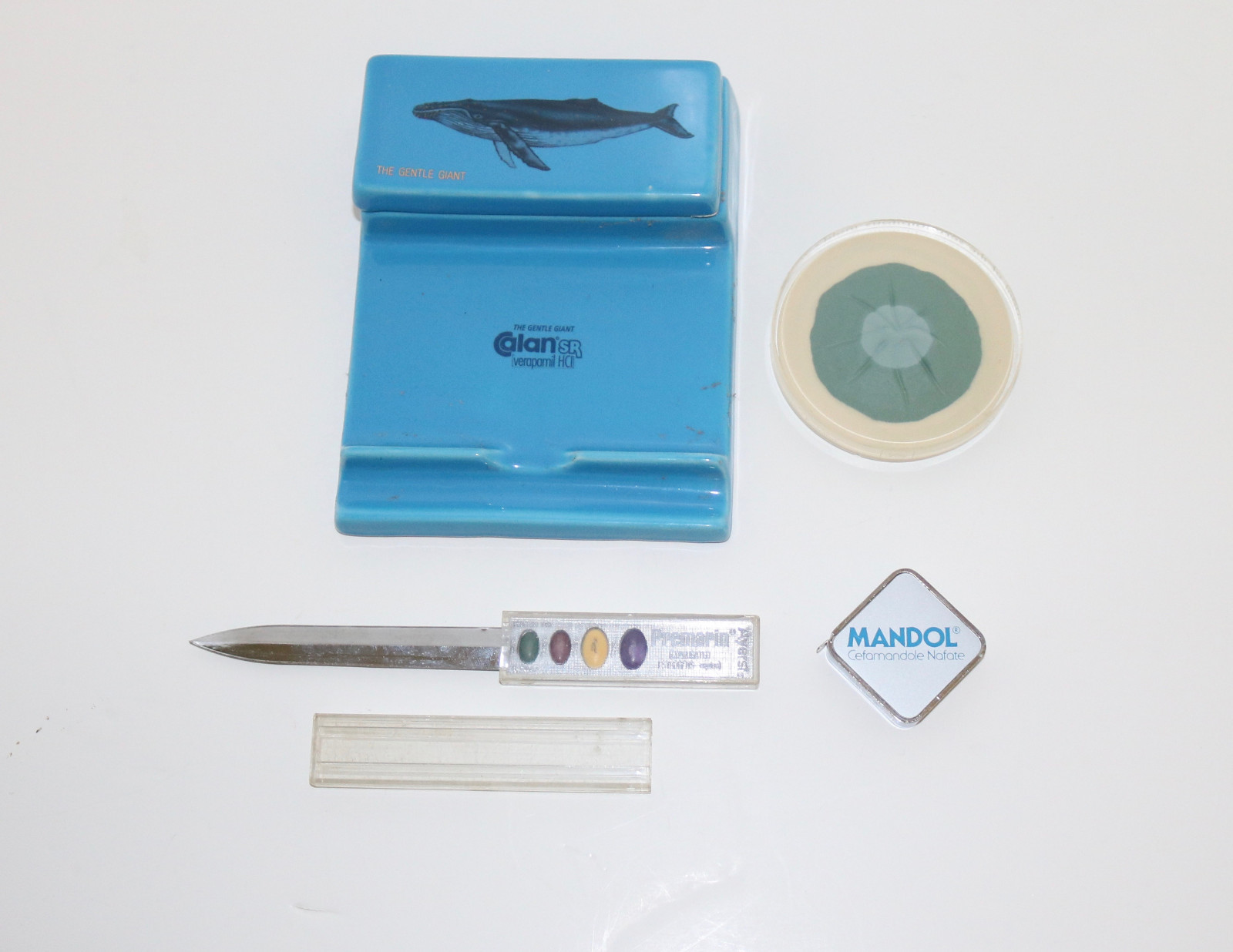 vintage pharmaceutical drug promo items lot Premarin Mandol Calan V-Cillin K